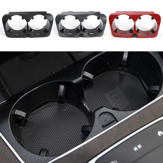 For Mercedes-Benz C-Class W205 / GLC W253 / E-Class W213 Center Console Beverage Cup Holder 2056802391, Black, Black Carbon Fiber, Red Carbon Fiber
