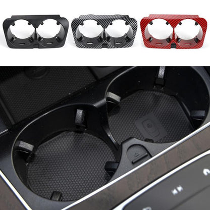 For Mercedes-Benz C-Class W205 / GLC W253 / E-Class W213 Center Console Beverage Cup Holder 2056802391, Black, Black Carbon Fiber, Red Carbon Fiber