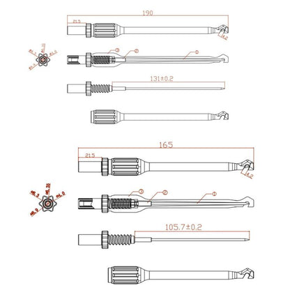 4mm Banana Jack Non-destructive Wire-free Steel Needle Auto Repair Line Detection Probe, 16.5cm, 19cm