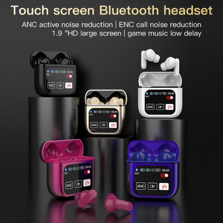 1.9 Inch TFT Full-Color Touchscreen Wireless 5.4 Earbuds ANC+ENC Noise Reduction In-Ear Sports Earphones