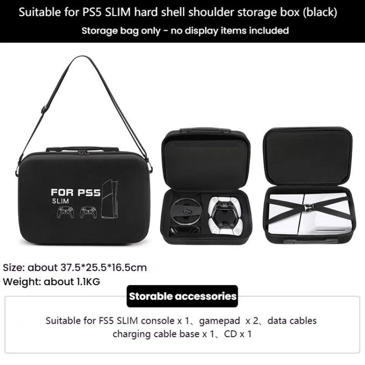 BKANO For Sony PS5 Slim Storage Bag Hard-Shell Shoulder Suitcase Storage Case