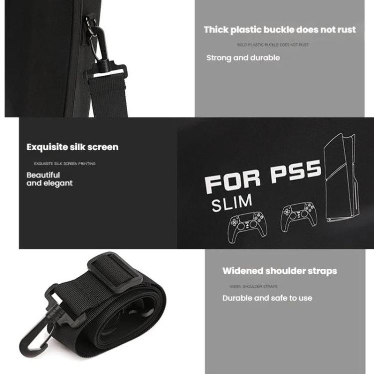 BKANO For Sony PS5 Slim Storage Bag Hard-Shell Shoulder Suitcase Storage Case