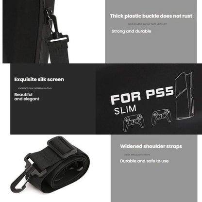 BKANO For Sony PS5 Slim Storage Bag Hard-Shell Shoulder Suitcase Storage Case