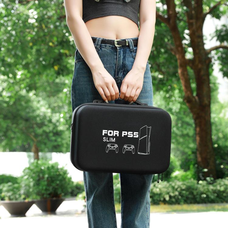 BKANO For Sony PS5 Slim Storage Bag Hard-Shell Shoulder Suitcase Storage Case