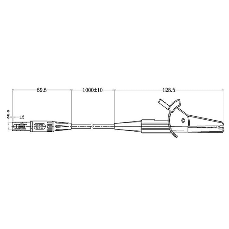 Multimeter Alligator Clip 4mm Banana Jack Test Pen Clip 4-Wire Silicone Test Clip