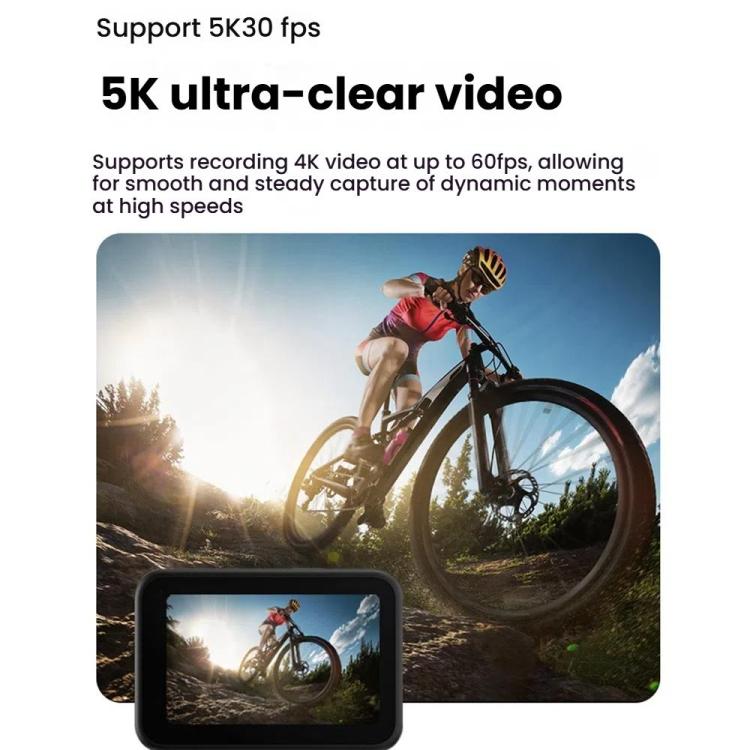 VIRAN V11 Dual-Color Screen 5K HD IP68 Waterproof Six-Axis Anti-Shake Sports Camera, V11