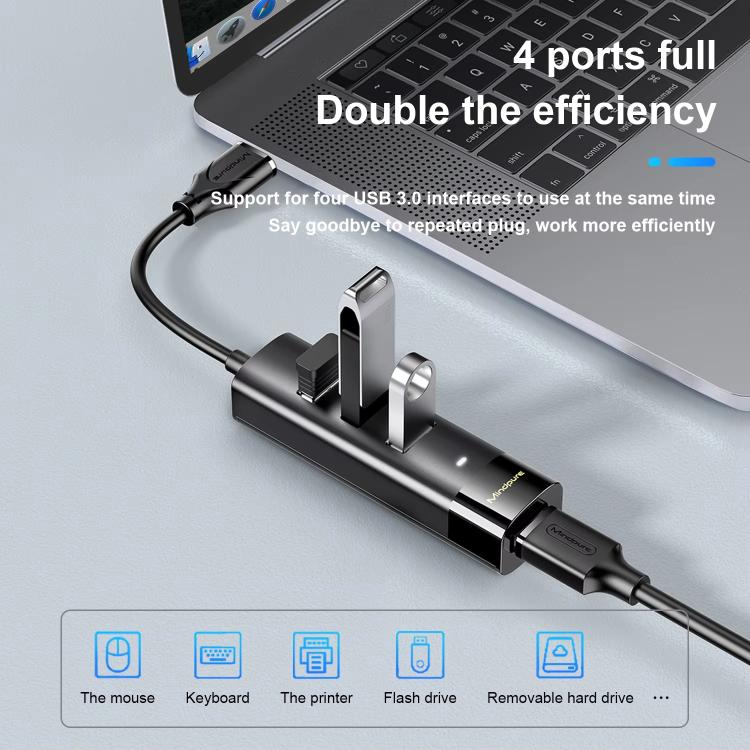 To 4-port USB3.0 Long Hub Docking Station Splitter, Mindpure US022 0.3m USB, Mindpure US022 1m USB, Mindpure US022 1.5m USB, Mindpure US023 0.3m Type-C, Mindpure US023 1m Type-C, Mindpure US023 1.5m Type-C