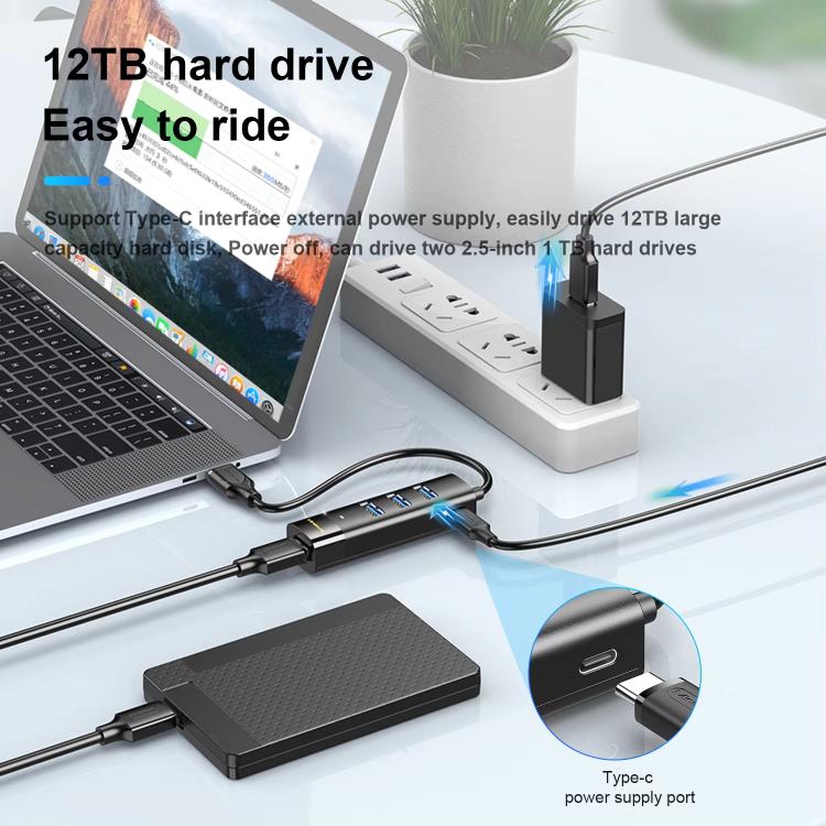 To 4-port USB3.0 Long Hub Docking Station Splitter, Mindpure US022 0.3m USB, Mindpure US022 1m USB, Mindpure US022 1.5m USB, Mindpure US023 0.3m Type-C, Mindpure US023 1m Type-C, Mindpure US023 1.5m Type-C