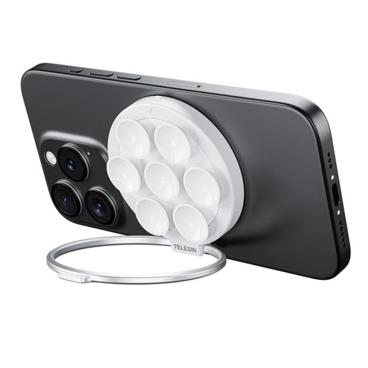 TELESIN MagSafe Suction Cup Mobile Phone Holder Mirror Glass Selfie Mount Portable Silicone Ring Holder