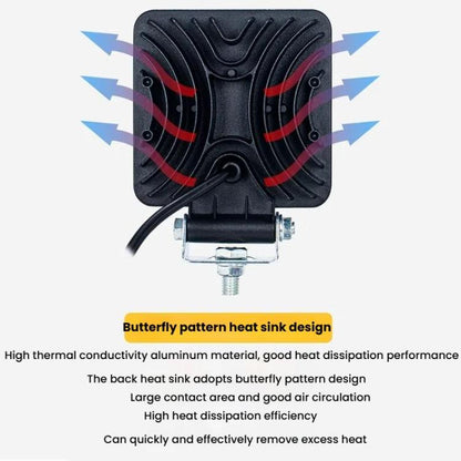 DC 12V-80V Forklift LED High Brightness Front Working Headlight, 4 Inches 9 Beads