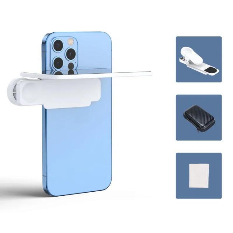 Mobile Phone Reflection Photo Clip Holder Adjustable Angle Mirror Clip Phone Reflector Selfie Artifact, Black, White, With Remote Control Black, With Remote Control White