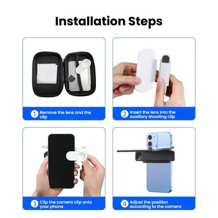 Mobile Phone Reflection Photo Clip Holder Adjustable Angle Mirror Clip Phone Reflector Selfie Artifact, Black, White, With Remote Control Black, With Remote Control White