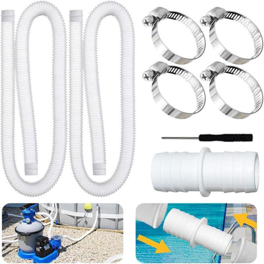 Tuyau de piscine 32 mm + connecteur + tournevis pour Intex 300 GPH/530 GPH, tuyau blanc de 1,5 m, tuyau bleu de 1,5 m, tuyau bleu de 1 m, tuyau blanc de 1 m