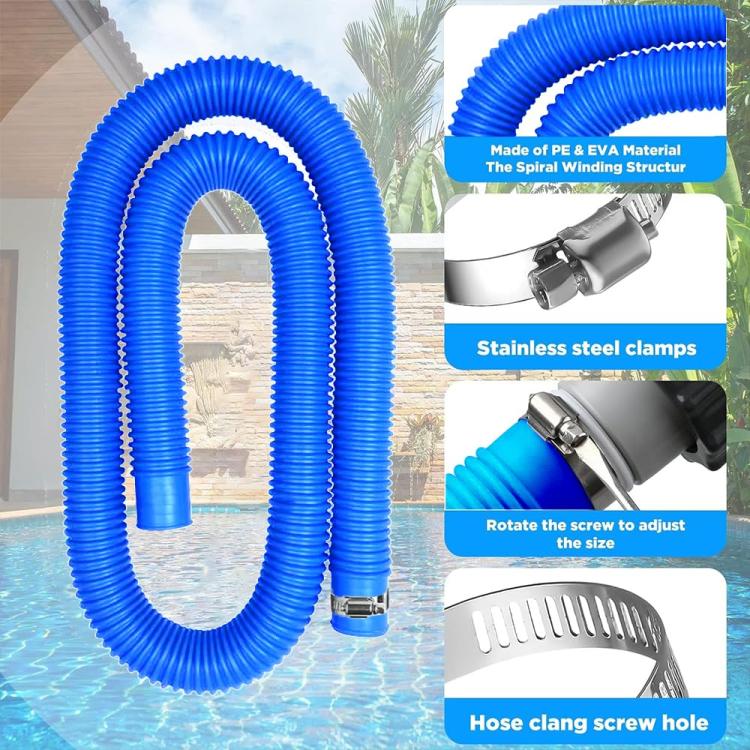 Tuyau de piscine 32 mm + connecteur + tournevis pour Intex 300 GPH/530 GPH, tuyau blanc de 1,5 m, tuyau bleu de 1,5 m, tuyau bleu de 1 m, tuyau blanc de 1 m