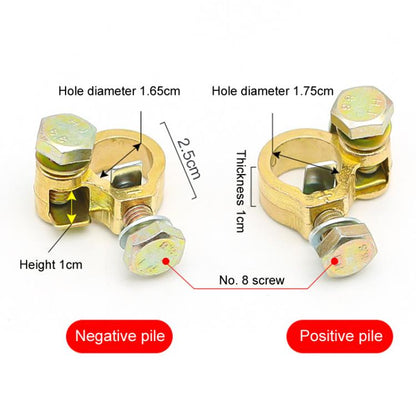 Thickened Copper Battery Clip Automotive Battery Stake Multi-Function Connector, 1pair