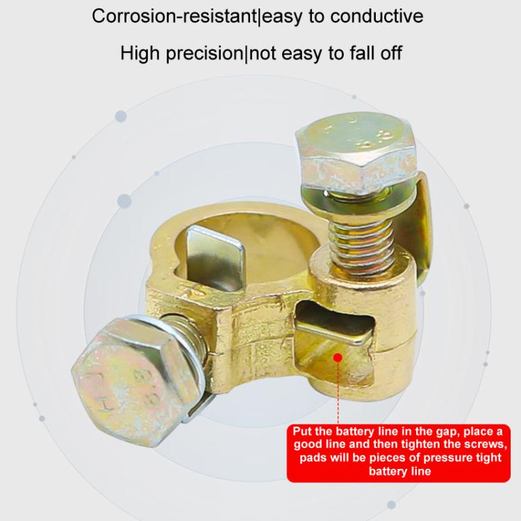 Thickened Copper Battery Clip Automotive Battery Stake Multi-Function Connector, 1pair
