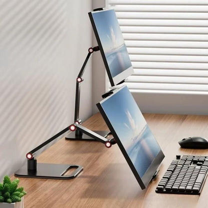 Phone Tablet Monitor Desktop Stand Height and Angle Adjustable Bracket for Screen Within 17.3 Inch