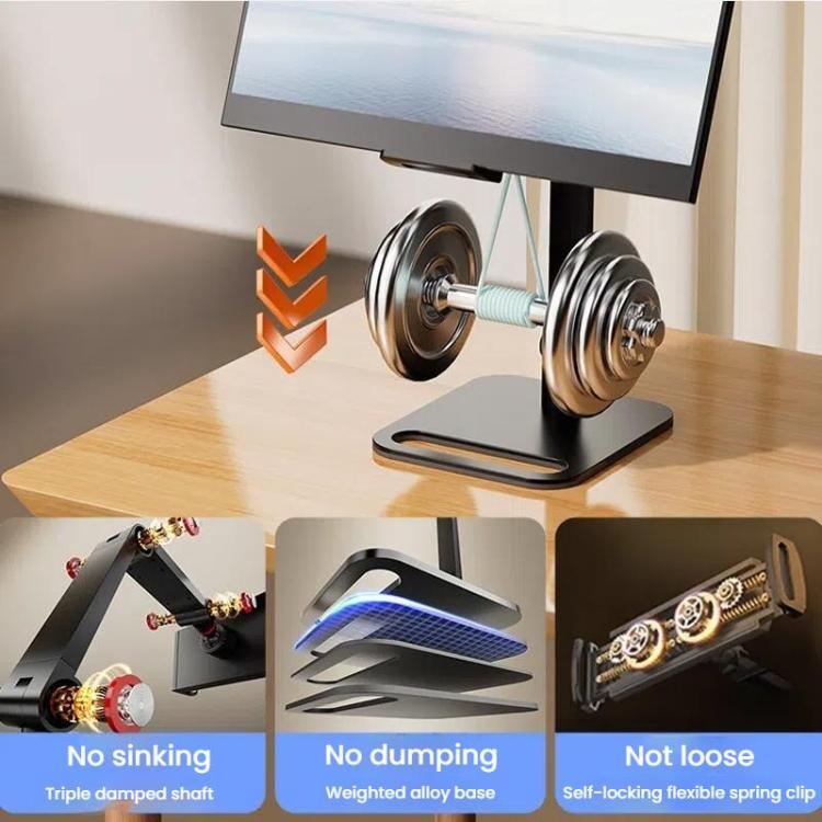 Phone Tablet Monitor Desktop Stand Height and Angle Adjustable Bracket for Screen Within 17.3 Inch