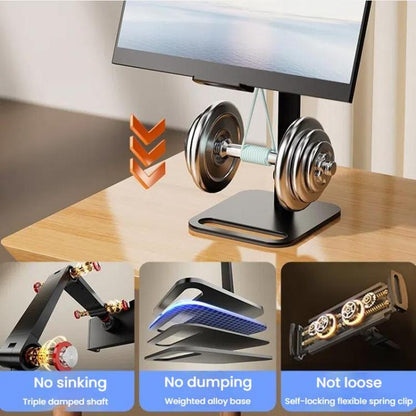 Phone Tablet Monitor Desktop Stand Height and Angle Adjustable Bracket for Screen Within 17.3 Inch