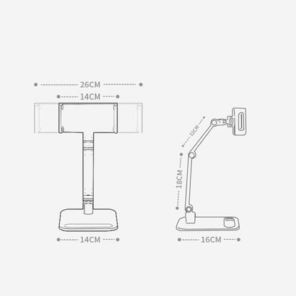 Phone Tablet Monitor Desktop Stand Height and Angle Adjustable Bracket for Screen Within 17.3 Inch