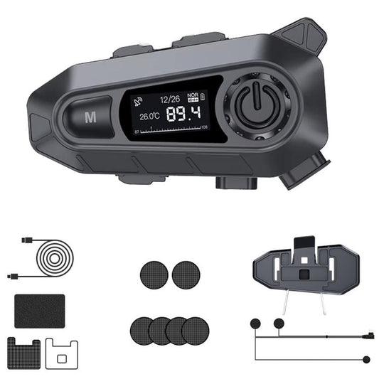 A1 IP67 Waterproof Motorcycle Helmet Noise Reduction Bluetooth Headset, Soft Mic, Hard Mic, Soft and Hard Mics