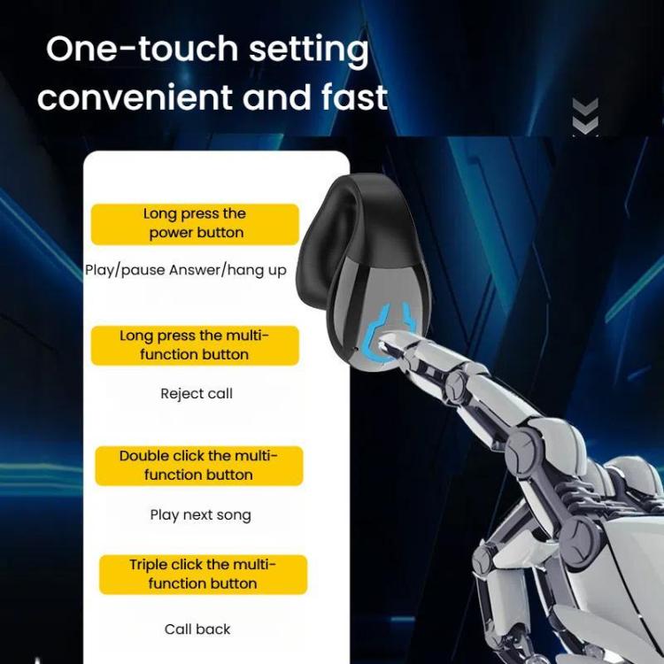 Bluetooth Earpiece Single Ear Clip-On Non-Intrusive Design Sports Headphones for Running
