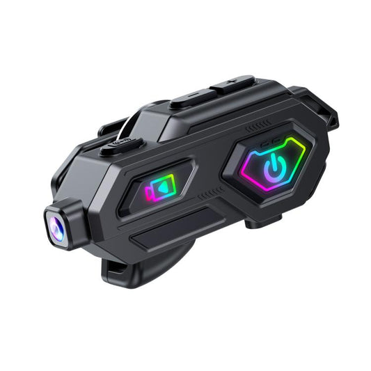 C8Max Motorcycle Intercom Video Helmet Bluetooth Headset HD Video Recorder, Soft Mic, Hard Mic, Soft and Hard Mics