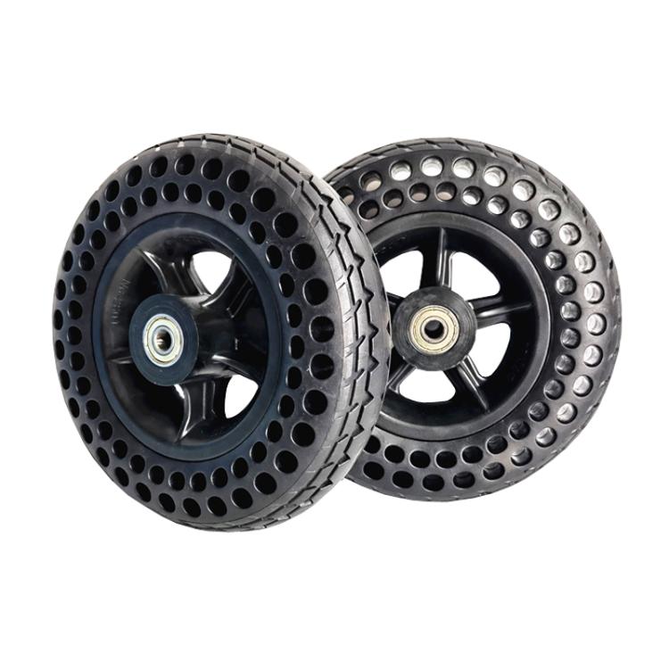 7 Inch Power Wheelchair Front Wheels Pneumatic Free Honeycomb Solid Tire Set Assembly Complete Wheel Set, 7 x 2