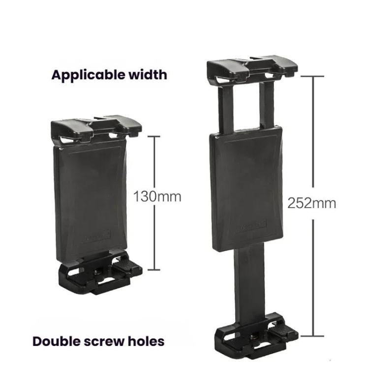 YUNTENG VCT-320 Adjustable Hot Shoe Tablet & Phone Mount Clamp Holder with Dual 1/4 Inch Screw Holes for 5.1-9.9 Inch Devices