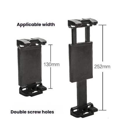 YUNTENG VCT-320 Adjustable Hot Shoe Tablet & Phone Mount Clamp Holder with Dual 1/4 Inch Screw Holes for 5.1-9.9 Inch Devices