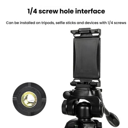 YUNTENG VCT-320 Adjustable Hot Shoe Tablet & Phone Mount Clamp Holder with Dual 1/4 Inch Screw Holes for 5.1-9.9 Inch Devices