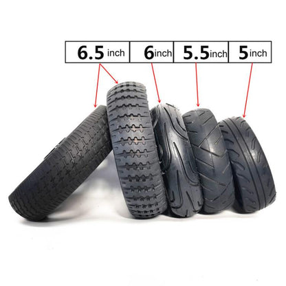 Accessoires de pneus modifiés pour trottinettes électriques / robots / véhicules de construction, 5 x 2 8mm, 5,5 x 2 8mm, 6 x 1,6 8mm, 6,5 pouces Nid d'abeille 10mm, 6,5 pouces Plein 10mm