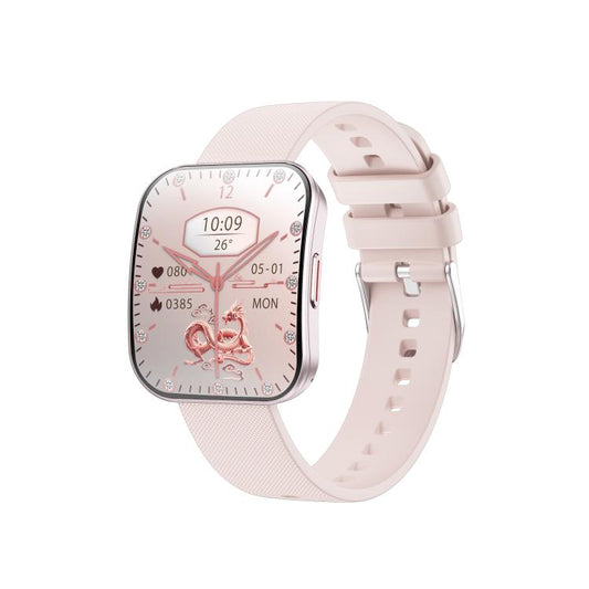 QS08 1.85 Inch Full-Screen Smart Watch with Real-Time Heart Rate/Blood Glucose/Blood Oxygen Monitor, SOS Alert, Sleep Tracking