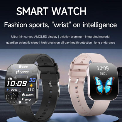 QS08 1.85 Inch Full-Screen Smart Watch with Real-Time Heart Rate/Blood Glucose/Blood Oxygen Monitor, SOS Alert, Sleep Tracking