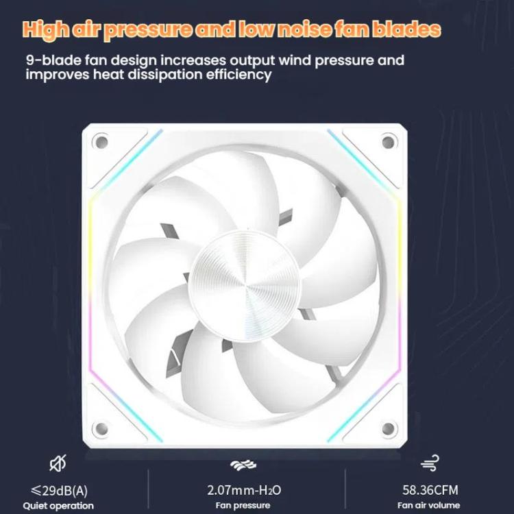 4RS 12cm Computer  Case Fan with Infinity Mirror ARGB Thermal Control & Ultra Quiet Cooling