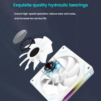 4RS 12cm Computer  Case Fan with Infinity Mirror ARGB Thermal Control & Ultra Quiet Cooling