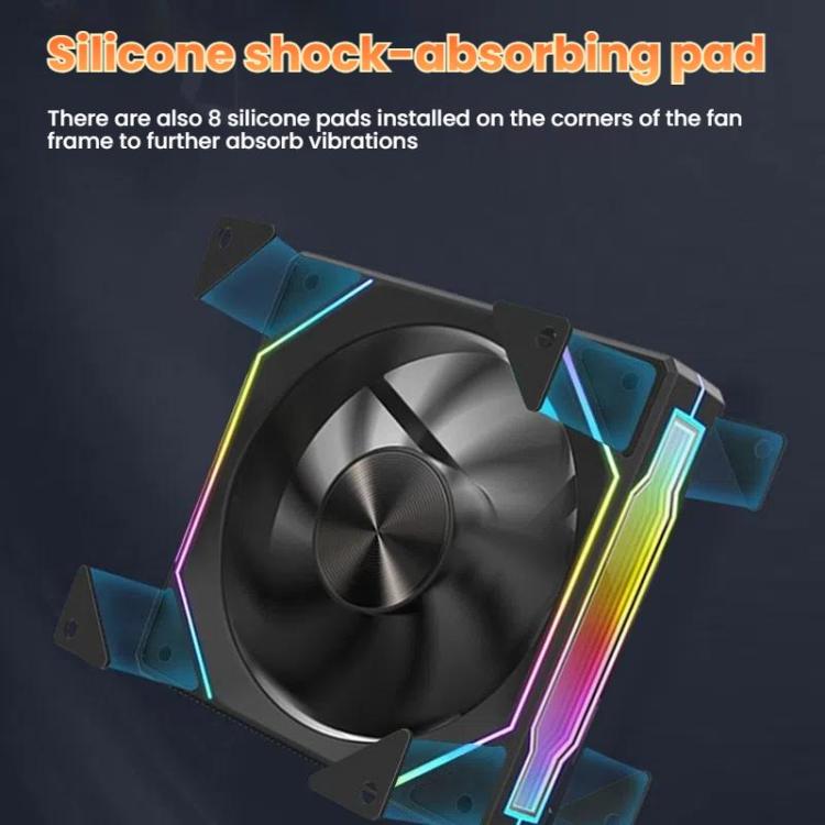 4RS 12cm Computer  Case Fan with Infinity Mirror ARGB Thermal Control & Ultra Quiet Cooling