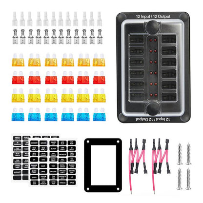 One In And One Out 12-Way Fuse Box LED Indicator With Sticker, ZH-1704B2