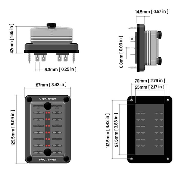 One In And One Out 12-Way Fuse Box LED Indicator With Sticker, ZH-1704B2