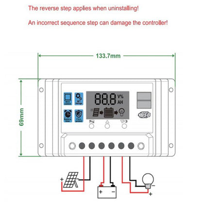 12V 24V 11.1V Solar Controller PV Solar Charge Controller, 10A, 20A, 30A
