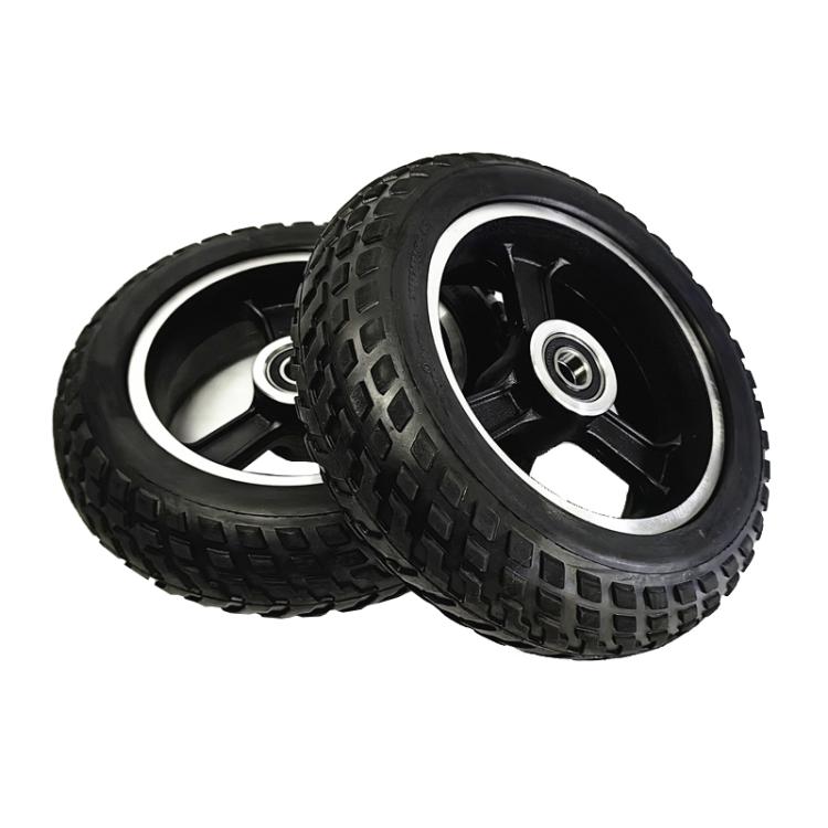 Roue de chariot de trottinette électrique 6 pouces Pneus pleins 6 x 2 Roues entièrement en aluminium, 8 mm, 10 mm