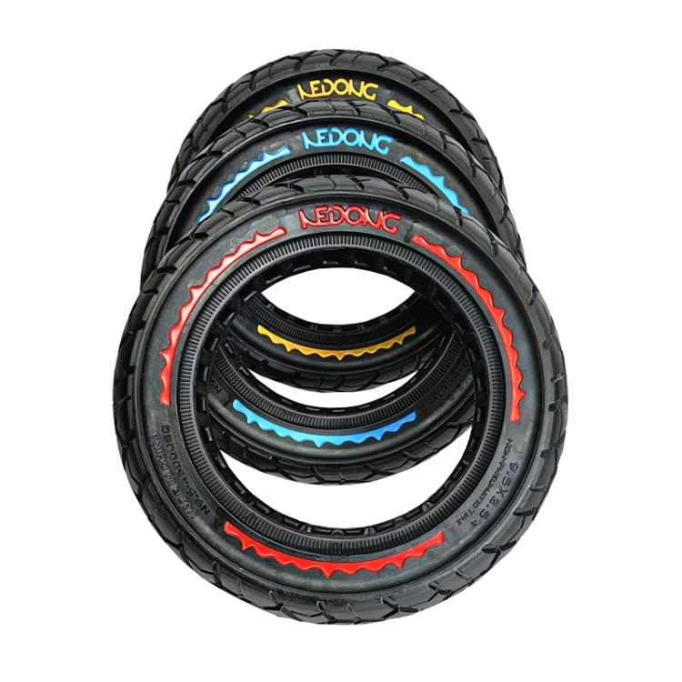9.5 Inch Electrical Scooter Pneumatic Free Tires 9.5 x 2.50 Off-Road Skeleton Solid Tire, Black, Red, Blue, Yellow