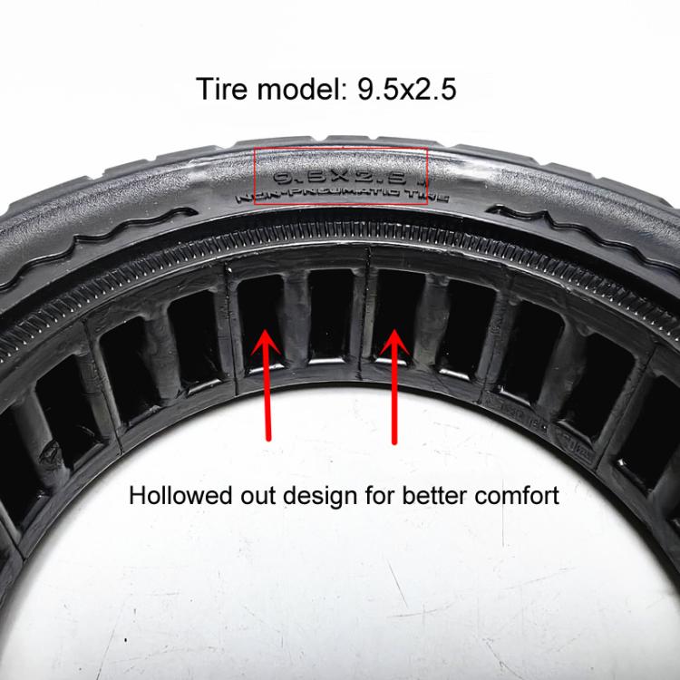 9.5 Inch Electrical Scooter Pneumatic Free Tires 9.5 x 2.50 Off-Road Skeleton Solid Tire, Black, Red, Blue, Yellow