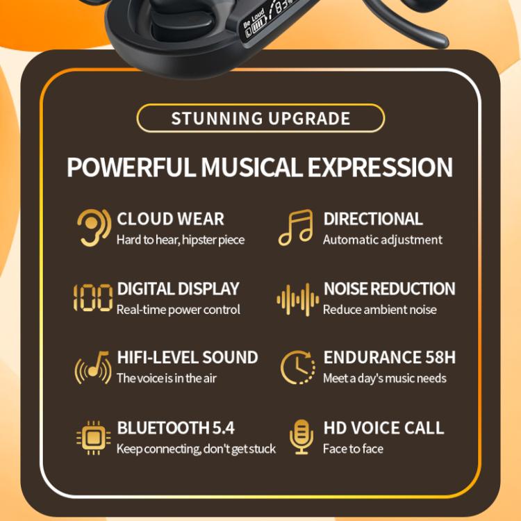 M200 Open-Ear Wireless Bluetooth Headphones Ear-Hook Earphone Waterproof Earpieces