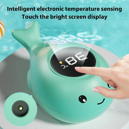 IPX7 Waterproof Cartoon Whale Color LED Screen Smart Water Thermometer Baby Bath Thermometer