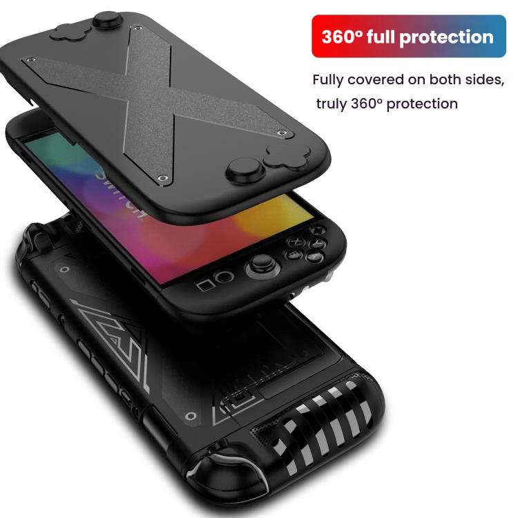 Pour Nintendo Switch 2, étui de protection divisé en PC + TPU avec panneau, panneau en PC + TPU noir, panneau en PC + TPU blanc