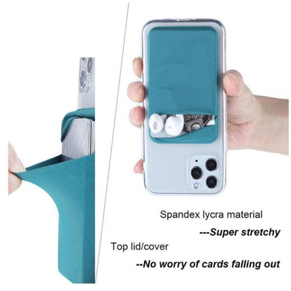 Elastic Lycra Phone Back Sticker Card Holder Secure Card Pocket with No Residue Removal