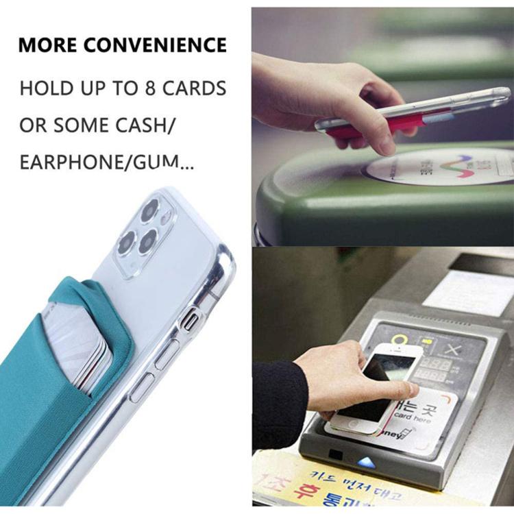 Elastic Lycra Phone Back Sticker Card Holder Secure Card Pocket with No Residue Removal