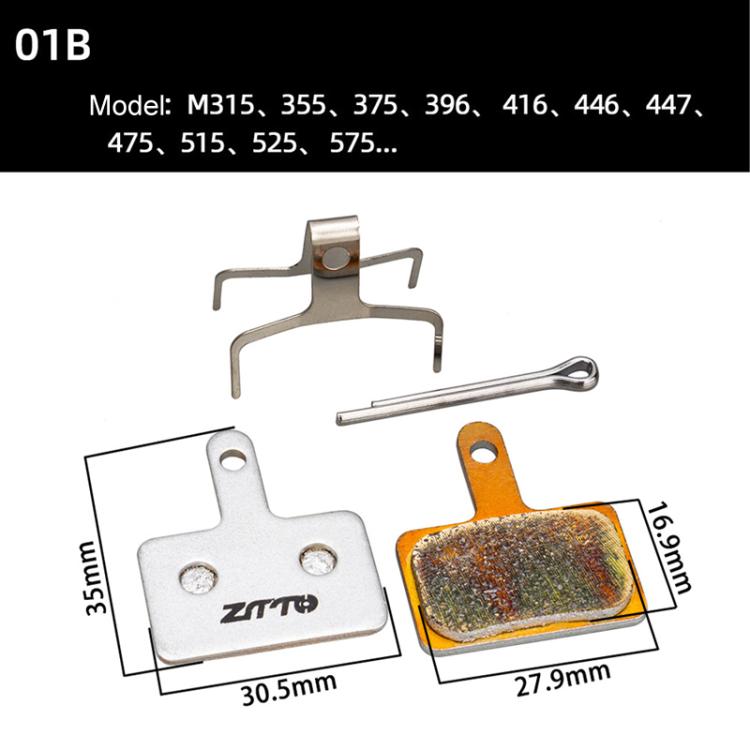 2pairs ZTTO Bicycle Metal Sintered Cable Mountain Road Bike Electrical Scooter Disc Brake Linings, 01B, 01E, 01F, 02D, 02F, 861, 944