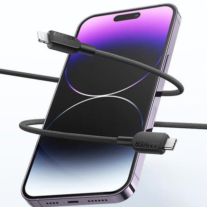ANKER MFi Type-C To 8 Pin Fast Charging Braided Cable, 0.9m White, 0.9m Black, 1.8m White, 1.8m Black